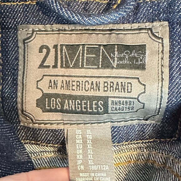 21Men Dark Wash Trucker Jacket Size XL - Picture 3 of 5